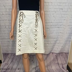 Spenser Jeremy Petites size 12P Cotton Cute Cream/White Skirt boho vintage
